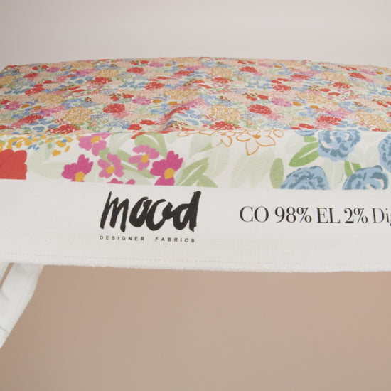 Stretch Cotton Twill Print - Tangerine Floral - Mood Exclusive Bunches o' Blooms - Image 6 of 6