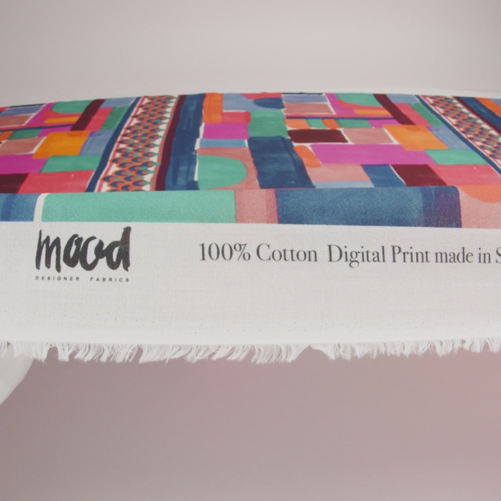 Mood Exclusive Berry Building Blocks Cotton Crepe Panel - Image 6 of 6