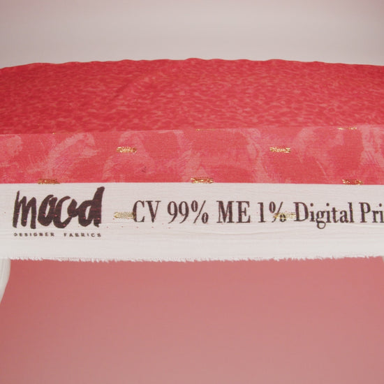 Mood Exclusive Carnation Creation Metallic Dotted Crinkled Viscose Crepe