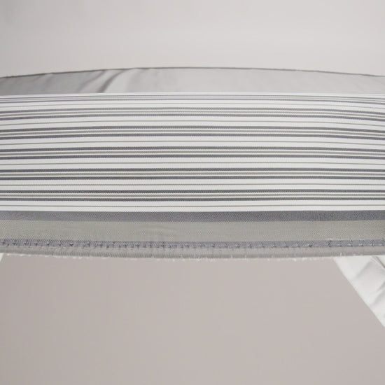 Polyester Twill Lining - White and Gray Ticking Stripes - Deadstock