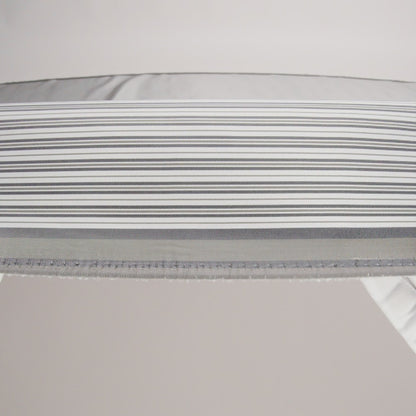 Polyester Twill Lining - White and Gray Ticking Stripes - Deadstock