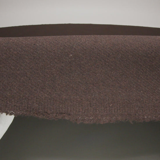 Recycled Brushed Wool Blend Twill Coating - Dark Brown - Made in Italy - Maeve Collection