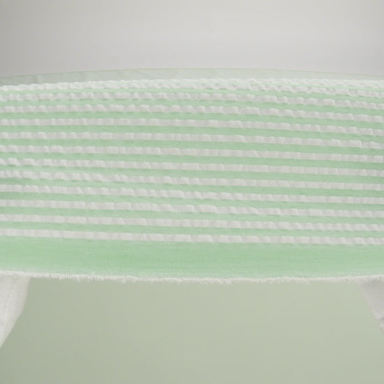 Polyester and Cotton Seersucker - Green and White Candy Stripes - Wylie Collection - Image 6 of 7