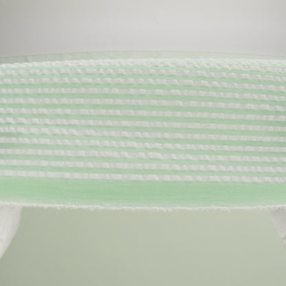 Polyester and Cotton Seersucker - Green and White Candy Stripes - Wylie Collection