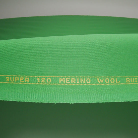 Super 120 Merino Wool Suiting - Fern Green - Finn Collection