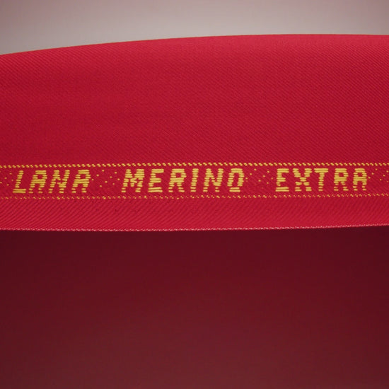 Virgin Merino Wool Twill Suiting Made in Italy - Red