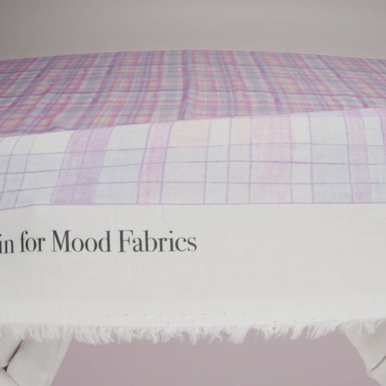 Cotton Voile Print - Purple and Pink Plaid - Mood Exclusive Chalkboard Curious