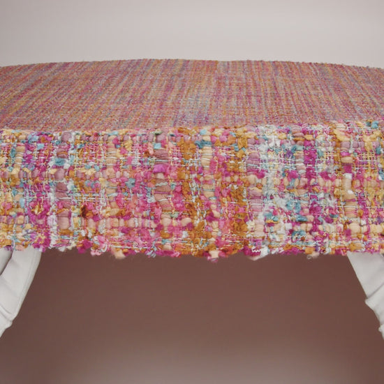 Viscose and Acrylic Chenille Tweed - Almond Buff, Pink and Sea Pine - Newcastle Collection
