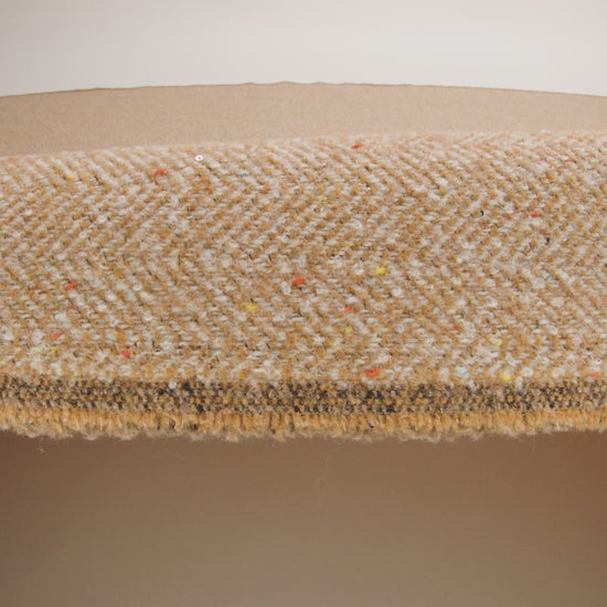 Wool Blend Chevron Twill Tweed with Clear Baby Sequins - Tan and White with Rainbow Flecks