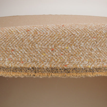 Wool Blend Chevron Twill Tweed with Clear Baby Sequins - Tan and White with Rainbow Flecks