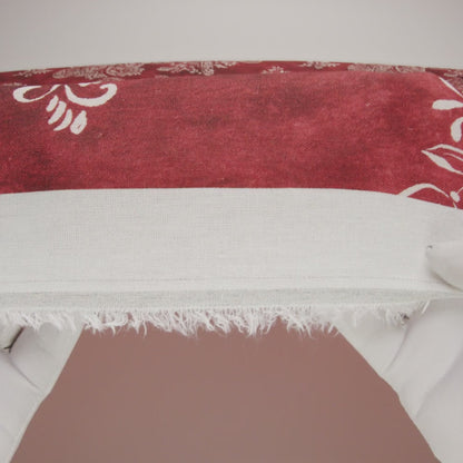 Linen and Rayon Woven - Dark Red and White Paisley and Frames - Mood Exclusive Arabesque Allure Print