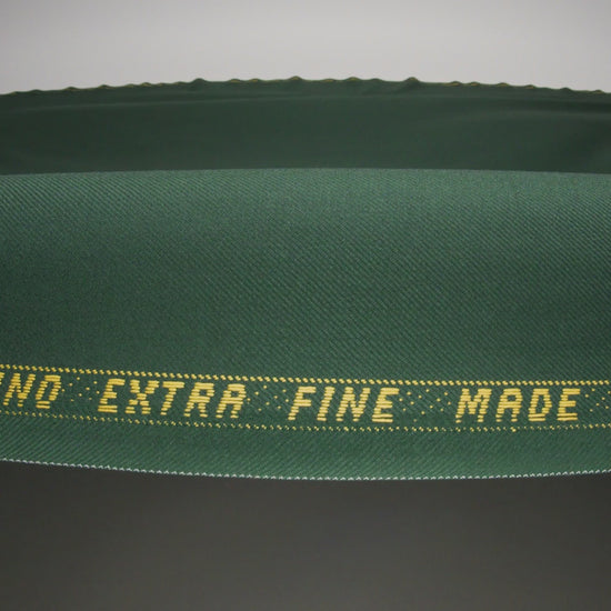 Virgin Merino Wool Twill Suiting Made in Italy - Dark Green