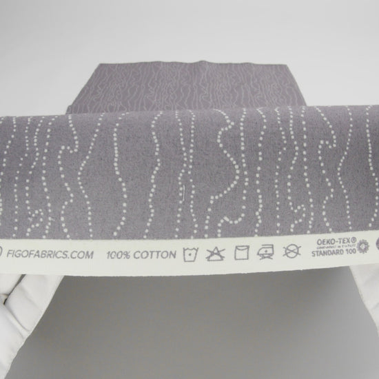 Printed Quilting Cotton by Ghazal Razavi for FIGO Studio - Gray and White Strings - Dewfall Collection