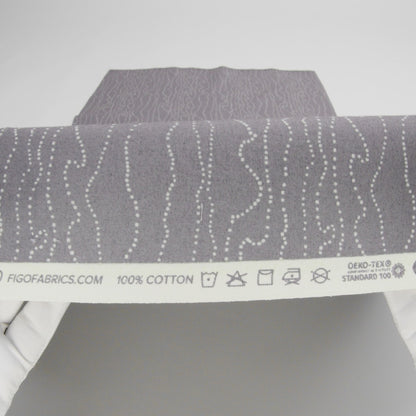 Printed Quilting Cotton by Ghazal Razavi for FIGO Studio - Gray and White Strings - Dewfall Collection