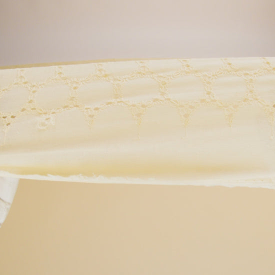 Embroidered Eyelet Cotton Voile - Vanilla Circles of Circles - Naomi Collection