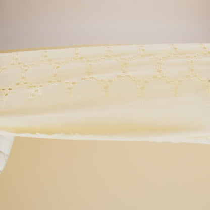Embroidered Eyelet Cotton Voile - Vanilla Circles of Circles - Naomi Collection