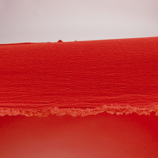 Rayon Blend Ghost Crepe - Vivid Red Orange - Designer Deadstock - Image 6 of 6