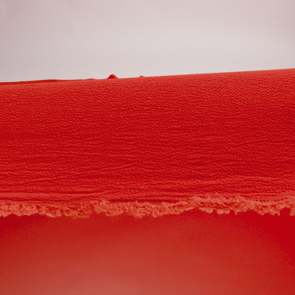 Rayon Blend Ghost Crepe - Vivid Red Orange - Designer Deadstock - Image 6 of 6