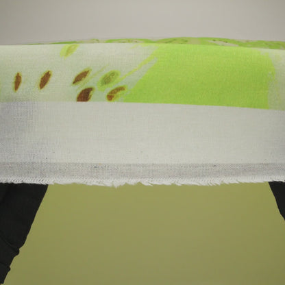 Linen and Rayon Woven - Lime Green and Brown Hazy Kiwi Fruits - Mood Exclusive Kiwi Crush Print