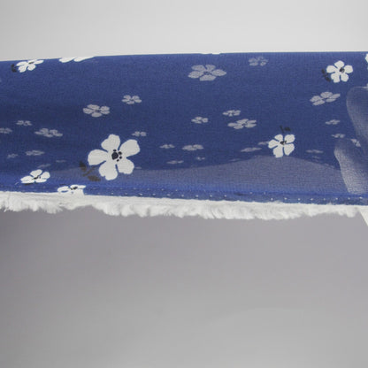 Viscose Georgette Print by The Reformation -Navy Blue and White Floral - Deadstock