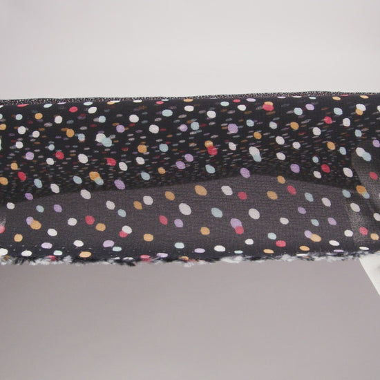 Viscose Georgette Print - Candy Red, Turquoise Blue and Lilac Purple Speckled Confetti Dots - Designer Deadstock - Image 6 of 6