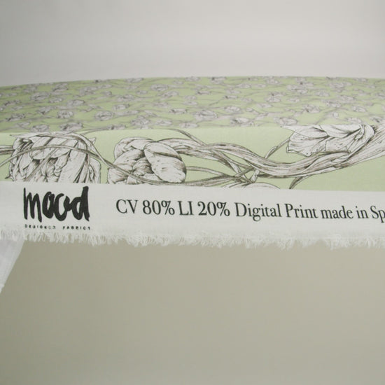 Mood Exclusive Tangled Tulips Sustainable Viscose and Linen Woven