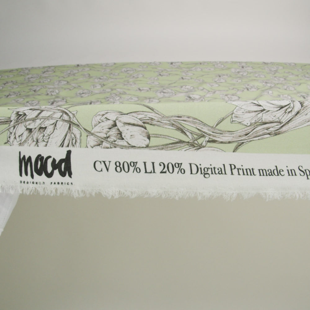 Mood Exclusive Tangled Tulips Sustainable Viscose and Linen Woven
