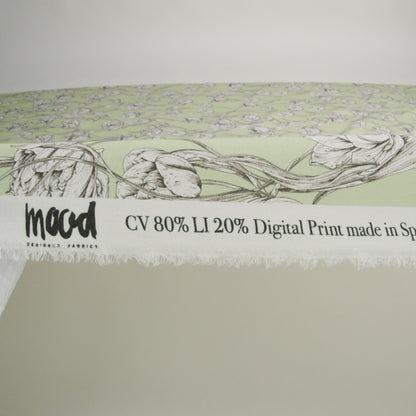 Mood Exclusive Tangled Tulips Sustainable Viscose and Linen Woven