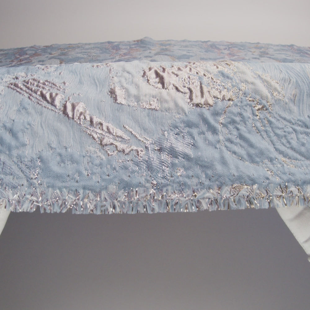 Metallic Golden Egg, Plein Air and Kentucky Blue Abstract Luxury Brocade - Image 5 of 5