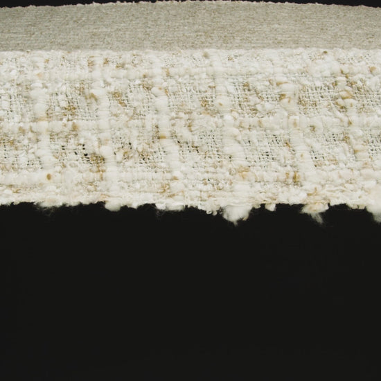 Newcastle Beige and White Viscose and Acrylic Chenille Tweed