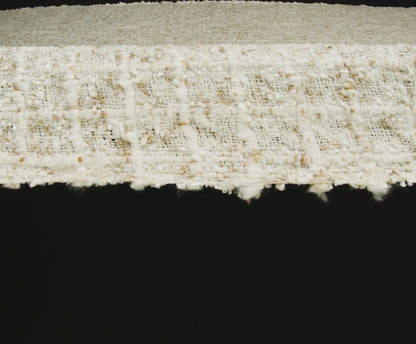Newcastle Beige and White Viscose and Acrylic Chenille Tweed