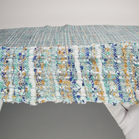 Viscose and Acrylic Chenille Tweed - Sky, Royal Blue, and Mustard - Newcastle Collection