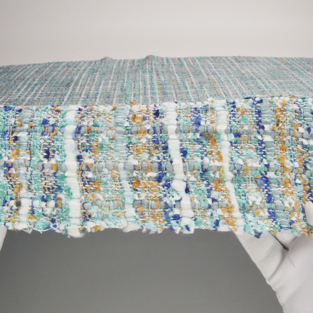 Viscose and Acrylic Chenille Tweed - Sky, Royal Blue, and Mustard - Newcastle Collection