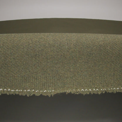 Recycled Brushed Wool Blend Twill Coating - Army Green - Made in Italy - Maeve Collection
