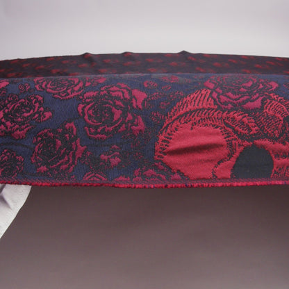 Red and Midnight Blue Skull Brocade