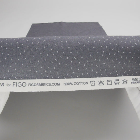Printed Quilting Cotton by Ghazal Razavi for FIGO Studio - Gray and White Dashes - Dewfall Collection