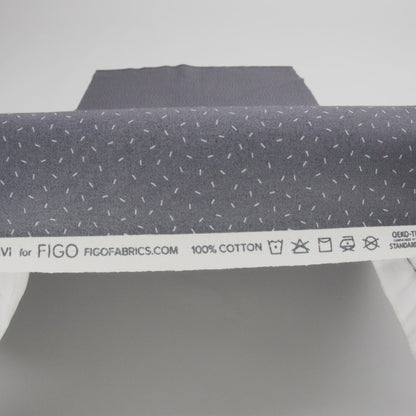 Printed Quilting Cotton by Ghazal Razavi for FIGO Studio - Gray and White Dashes - Dewfall Collection
