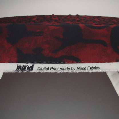 Rayon Batiste - Red and Black Cats - Black Cat Print - Mood Exclusive Nevermore Collection