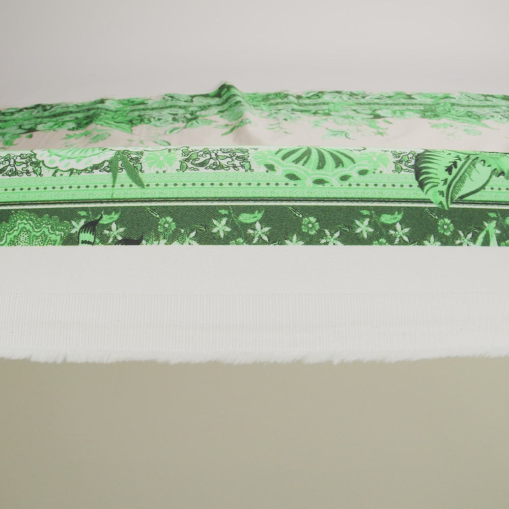 Stretch Cotton Sateen - Kelly Green Floral Stripes - Mood Exclusive Palazzo dei Fiori Print - Image 5 of 5