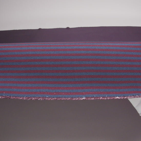 Famous Australian Designer Moonlit Ocean and Chocolate Truffle Candy Striped Viscose and Silk Twill