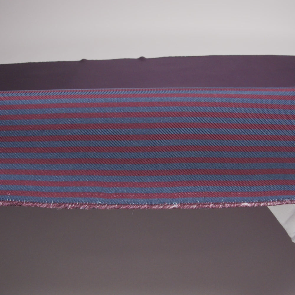 Famous Australian Designer Moonlit Ocean and Chocolate Truffle Candy Striped Viscose and Silk Twill
