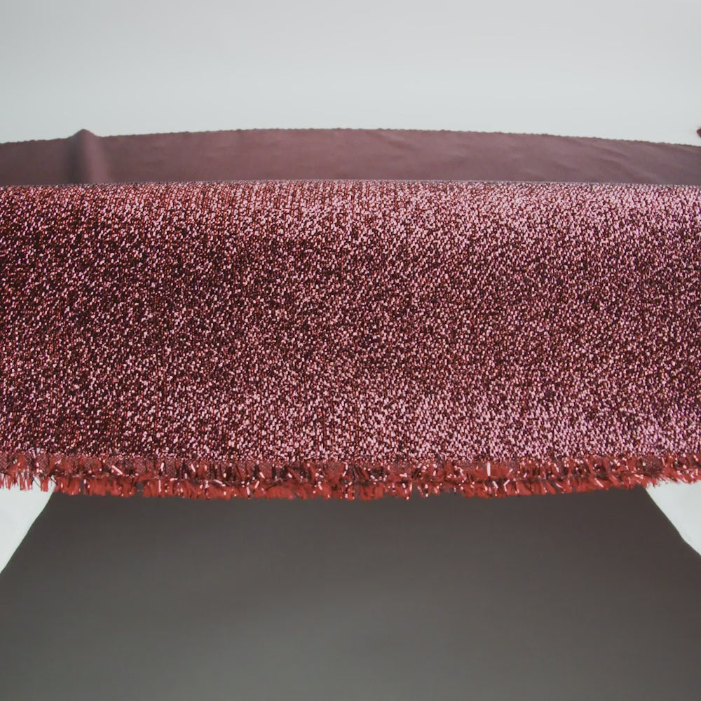 Geode Metallic Wine Red Crackle Luxury Brocade - Image 6 of 6