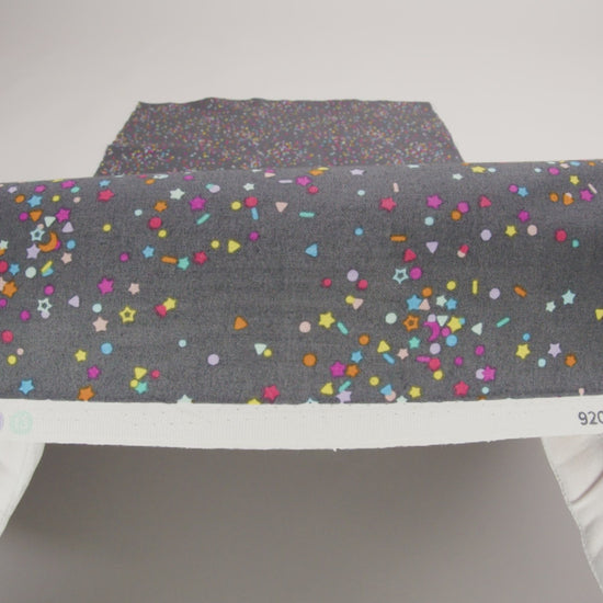 Printed Quilting Cotton by Ghazal Razavi for FIGO Studio - Gray and Rainbow Sprinkles - Dewfall Collection