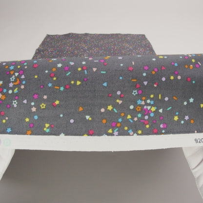 Printed Quilting Cotton by Ghazal Razavi for FIGO Studio - Gray and Rainbow Sprinkles - Dewfall Collection