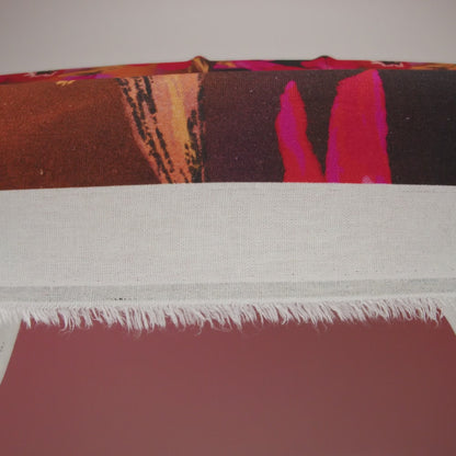 Linen and Rayon Woven - Magenta, Scarlet and Brown Big Painterly Flowers - Mood Exclusive Poppy Panorama Print