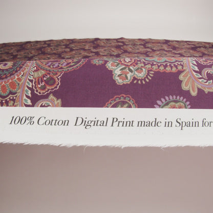 Cotton Voile Print - Burgundy and Green Paisley - Mood Exclusive Giving Thanks