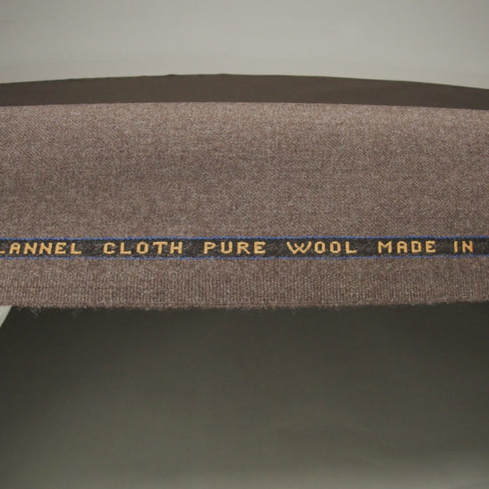 Brushed Virgin Wool Twill Made in Italy - Heathered Light Brown - Image 6 of 6