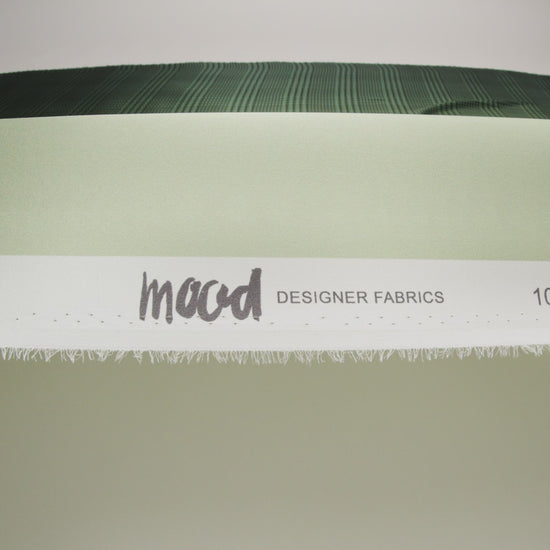 Silk Charmeuse Print 16MM, Made in Italy - Sage, Forest Green and Black Glen Check Ombre