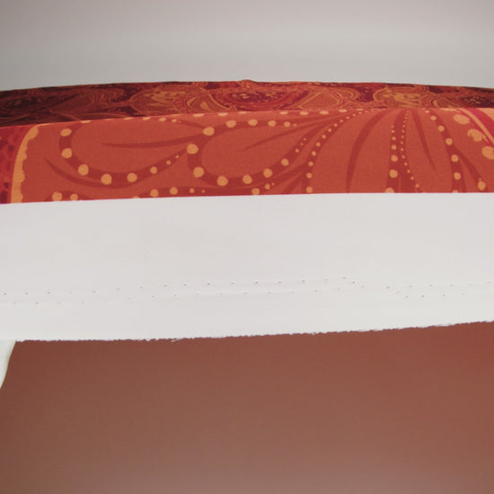 Polyester Satin - Burnt Orange, Dark Red and Peach Paisley Floral - Mood Exclusive Harvest Harmonies Print