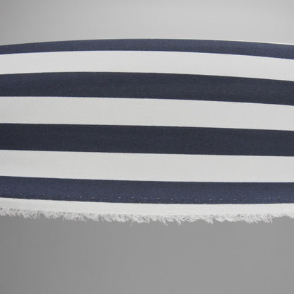 Famous Australian Designer Navy and White Striped Stretch Silk Crepe de Chine